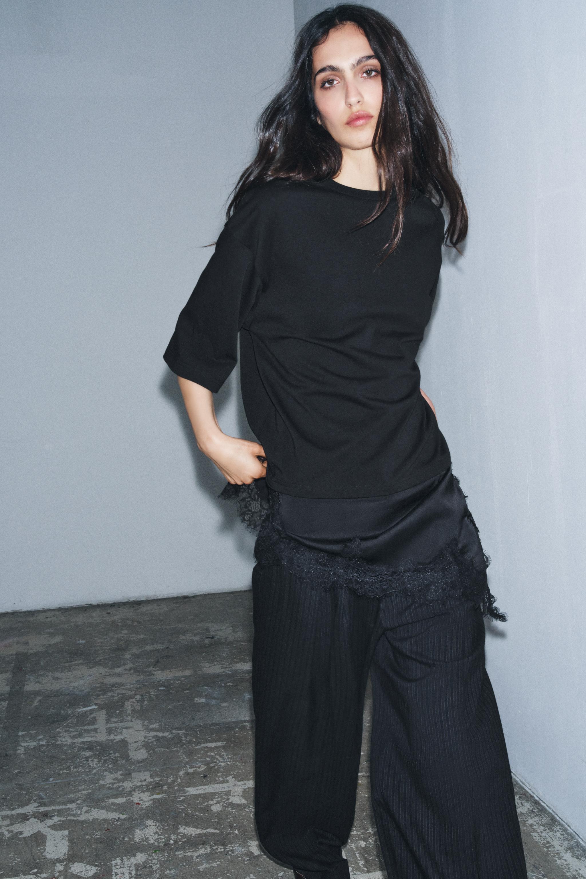 COMBINATION LACE T-SHIRT